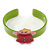 Light Green, Deep Pink, Light Pink Crystal Acrylic 'Gingerbread Girl' Cuff Bracelet - 19cm L - view 6