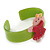 Light Green, Deep Pink, Light Pink Crystal Acrylic 'Gingerbread Girl' Cuff Bracelet - 19cm L - view 4