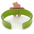 Light Green, Deep Pink, Light Pink Crystal Acrylic 'Gingerbread Girl' Cuff Bracelet - 19cm L - view 5