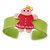 Light Green, Deep Pink, Light Pink Crystal Acrylic 'Gingerbread Girl' Cuff Bracelet - 19cm L - view 2