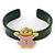 Dark Green, Pink, Yellow Crystal Acrylic 'Gingerbread Girl' Cuff Bracelet - 19cm L - view 6