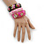 PINK COOKIE IN BOX Set Of Three Deep Pink, Black, Light Pink, Acrylic Slip-On Bangles - 18cm L - view 4
