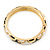 Black, White Enamel, Crystal Hinged Bangle Bracelet In Gold Tone - 18cm L - view 5