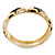 Black, White Enamel, Crystal Hinged Bangle Bracelet In Gold Tone - 18cm L - view 4