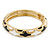 Black, White Enamel, Crystal Hinged Bangle Bracelet In Gold Tone - 18cm L - view 6