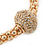 Gold Tone Mesh Flex Bracelet With 18mm Crystal Ball - All Sizes - view 3