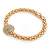 Gold Tone Mesh Flex Bracelet With 18mm Crystal Ball - All Sizes - view 5