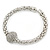 Silver Tone Mesh Flex Bracelet With 18mm Crystal Ball - All Sizes - view 7