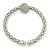 Silver Tone Mesh Flex Bracelet With 18mm Crystal Ball - All Sizes - view 4