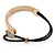 Clear Crystal Heart Bangle Bracelet With Black Silk Stretch Cord In Gold Tone - 18cm L - view 4