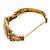 Vintage Inspired Citrine Crystal Cameo Hinged Bangle Bracelet In Burnt Gold Tone - 19cm L - view 6