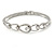 Clear Crystal 'Loop' Bangle Bracelet In Silver Tone - 18cm L