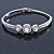 Silver Tone, Crystal Triple Circle Bangle Bracelet - 18cm L - view 3