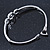 Silver Tone, Crystal Triple Circle Bangle Bracelet - 18cm L - view 8