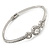Silver Tone, Crystal Triple Circle Bangle Bracelet - 18cm L - view 6