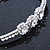 Silver Tone, Crystal Triple Flower Bangle Bracelet - 18cm L - view 4