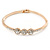 Gold Tone, Crystal Triple Flower Bangle Bracelet - 18cm L