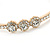 Gold Tone, Crystal Triple Flower Bangle Bracelet - 18cm L - view 3