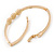 Gold Tone, Crystal Triple Flower Bangle Bracelet - 18cm L - view 4