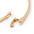 Gold Tone, Crystal Triple Flower Bangle Bracelet - 18cm L - view 5