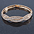 Clear Crystal 'Plaited' Bangle Bracelet In Gold Tone - 18cm L - view 3