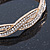 Clear Crystal 'Plaited' Bangle Bracelet In Gold Tone - 18cm L - view 4