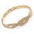 Clear Crystal 'Plaited' Bangle Bracelet In Gold Tone - 18cm L - view 7