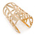 Wide Geometric Egyptian Style Cuff Bangle In Gold Tone - 9cm Width - view 6