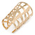 Wide Geometric Egyptian Style Cuff Bangle In Gold Tone - 9cm Width - view 7