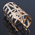 Wide Geometric Egyptian Style Cuff Bangle In Gold Tone - 9cm Width - view 4