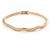 Gold Tone, Crystal Wavy Bangle Bracelet - 18cm L