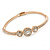 Gold Tone, Crystal Triple Circle Bangle Bracelet - 18cm L - view 3