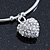 Silver Tone Slip-On Cuff Bracelet With A Crystal Heart Charm - 18cm L - view 5