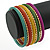 Multicoloured Smooth and Twisted Metal Bangle Set of 9 In Gold Tone - 20cm Length - view 2