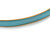 Thin Pale Blue Enamel Bangle Bracelet In Gold Plating - 19cm L - view 5