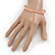 Thin Light Pink Enamel Bangle Bracelet In Gold Plating - 19cm L - view 3