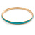 Thin Light Teal Enamel Bangle Bracelet In Gold Plating - 19cm L - view 4