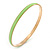 Thin Lime Green Enamel Bangle Bracelet In Gold Plating - 19cm L