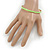 Thin Lime Green Enamel Bangle Bracelet In Gold Plating - 19cm L - view 3
