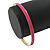 Thin Pink Enamel Bangle Bracelet In Gold Plating - 19cm L - view 2