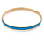 Thin Blue Enamel Bangle Bracelet In Gold Plating - 19cm L - view 2
