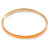 Thin Peach Orange Enamel Bangle Bracelet In Gold Plating - 19cm L - view 4