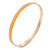Thin Peach Orange Enamel Bangle Bracelet In Gold Plating - 19cm L