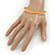 Thin Peach Orange Enamel Bangle Bracelet In Gold Plating - 19cm L - view 3