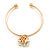 Gold Tone Slip-On Cuff Bracelet With A Light Blue Enamel Elephant Charm - 19cm L - view 6