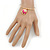 Gold Tone Slip-On Cuff Bracelet With A Deep Pink Enamel Elephant Charm - 19cm L - view 3