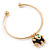 Gold Tone Slip-On Cuff Bracelet With A Black Enamel Elephant Charm - 19cm L - view 5