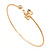 Musical Note Thin Gold Plated Cuff Bracelet - 17cm L