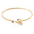 Musical Note Thin Gold Plated Cuff Bracelet - 17cm L - view 4