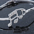 Silver Plated, Crystal Musical Note Bracelet - 17cm L - view 4